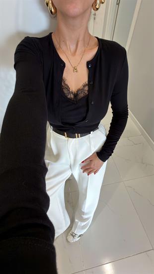 Anna Siyah Kendinden Atletli Bluz