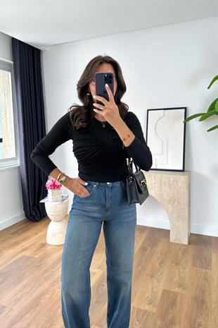 Roles Siyah Göğüs Detaylı Bluz