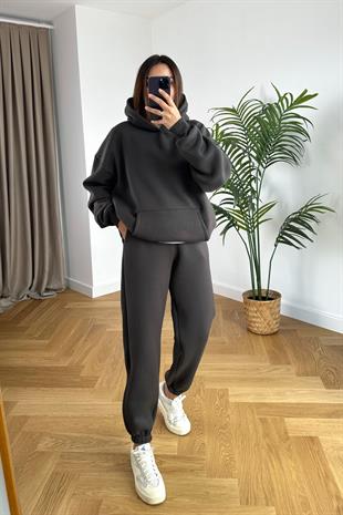 ZR Fonda Acı Kahve Sweatshirt Eşofman Takım