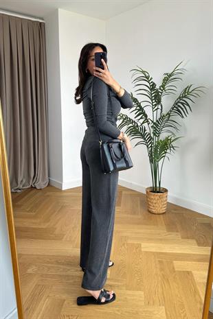 Folena Antrasit Bluz Pantolon Takım