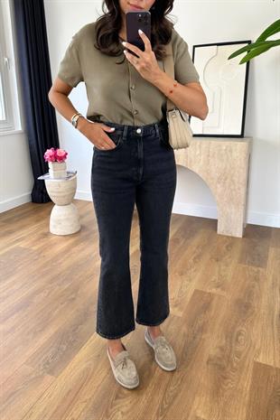 Monesa Koyu Antrasit Mom Fit Jean