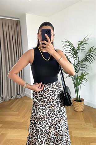 Mesla Siyah Halter Yaka Atlet