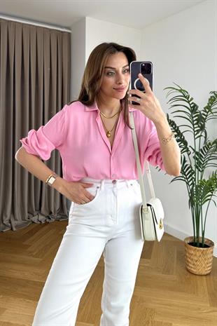 Orwell Pembe Saten Gömlek