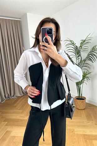 Tiessa Siyah Garnili Tasarım Gömlek