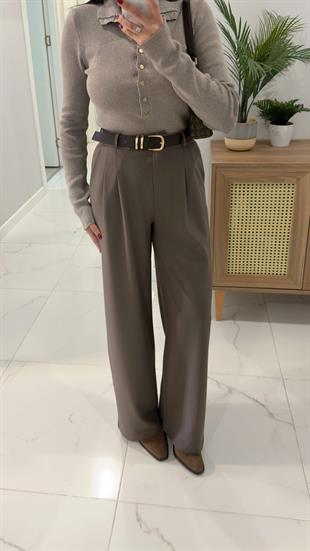 BC Texas Açık Kahve Premium Palazzo Pantolon