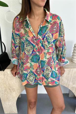 Dessa Desenli Cep Detaylı Gömlek