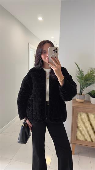 Benwi Siyah Kadife Ceket