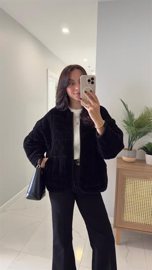 Benwi Siyah Kadife Ceket