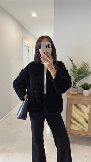 Benwi Siyah Kadife Ceket