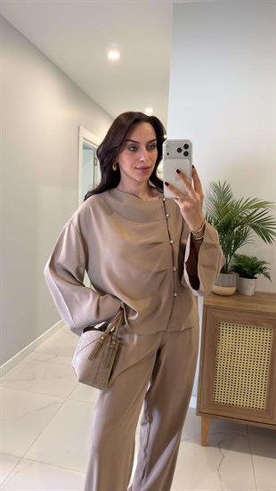 Beras Vizon Tensel Bluz Pantolon Takım
