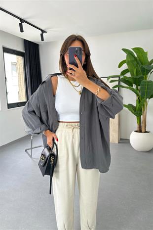 Oxi Antrasit Dökümlü Gömlek