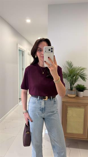 Billens Mürdüm Pamuklu Bisiklet Yaka Tişört