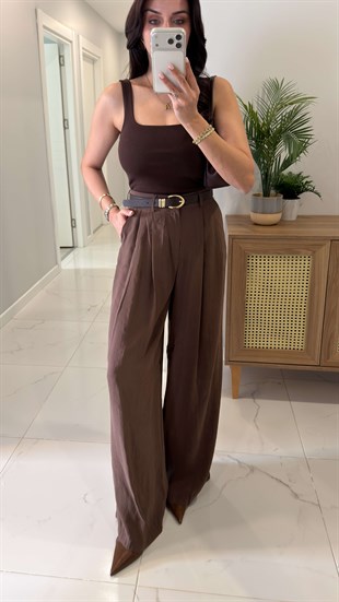 Bios Kahve Tensel Palazzo Pantolon