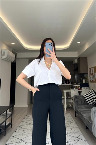 H&M Beyaz Pileli Bluz