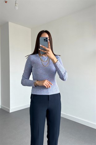 Lila Renk Geçişli Bluz