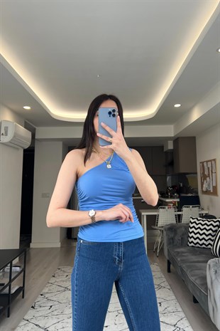 Nakd Mavi Tek Omuz Bluz