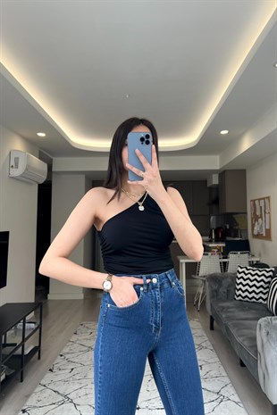 Nakd Siyah Tek Omuz Bluz