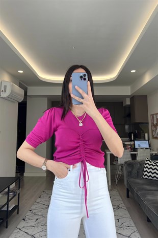 Orsay Pembe Önden Büzmeli Bluz