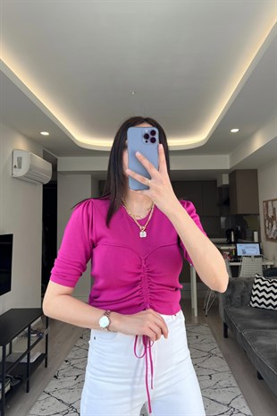 Orsay Pembe Önden Büzmeli Bluz