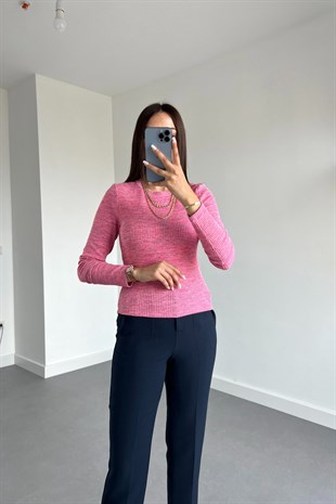 Pembe Renk Geçişli Bluz
