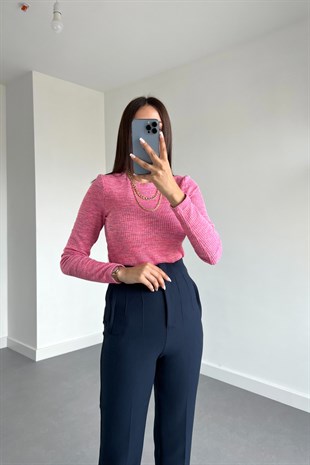 Pembe Renk Geçişli Bluz