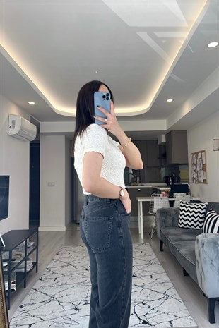 ZR Beyaz Dokulu Bluz