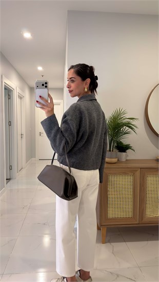 Bonis Füme Çift Fermuarlı Hırka