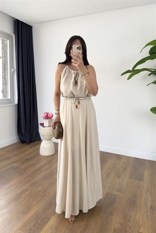 Bonita Taş Boncuk Askılı Etek Astarlı Bluz Takım