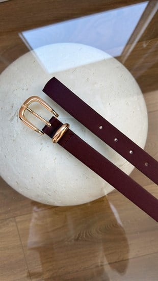 Bordo Gold Tokalı Kemer