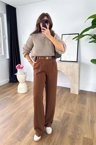 Mary Kahve Palazzo Pantolon