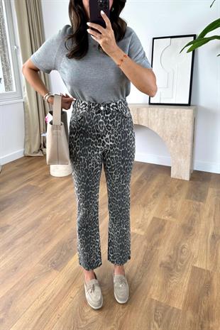 ZR Levsa Leopar Desenli Slim Fit Jean
