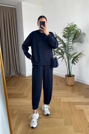 Storm Lacivert Modal Sweatshirt Pantolon Takım