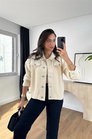 Yumami Taş Triko Detaylı Ceket