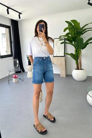 Dole ZR Koyu Lacivert Mom Şort