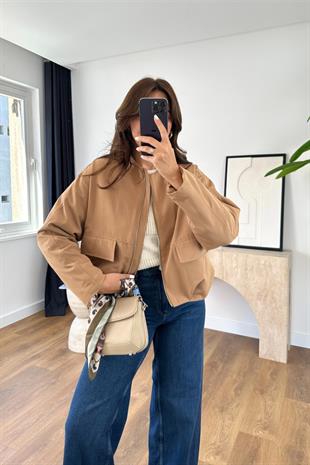 MD Demons Camel Cep Detaylı Bomber Ceket