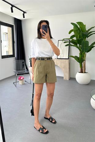 Lonse Haki  Keten Şort