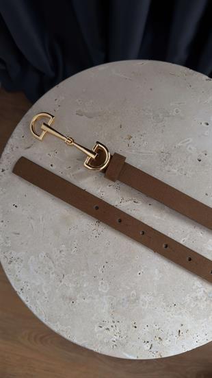 Camel Gold Tokalı Binici Süet Kemer
