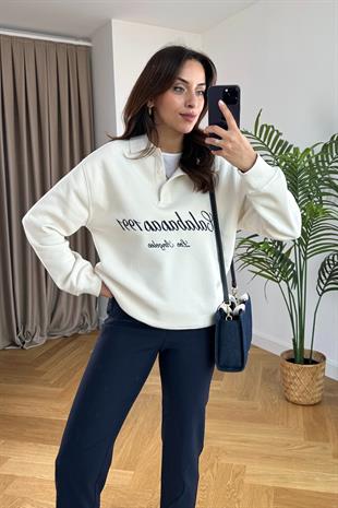 ZR Colles Polo Yaka İşleme Detaylı Sweatshirt