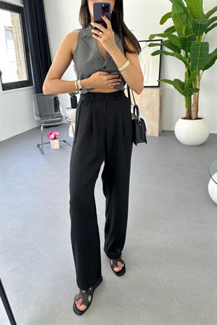 MD Luca Siyah Palazzo Pantolon