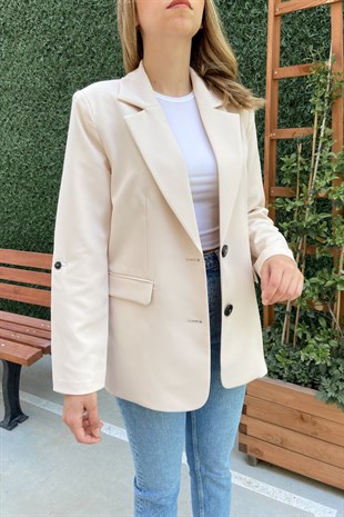 Ekru Blazer Ceket