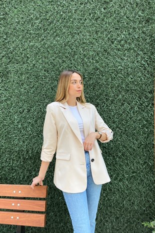 Ekru Blazer Ceket