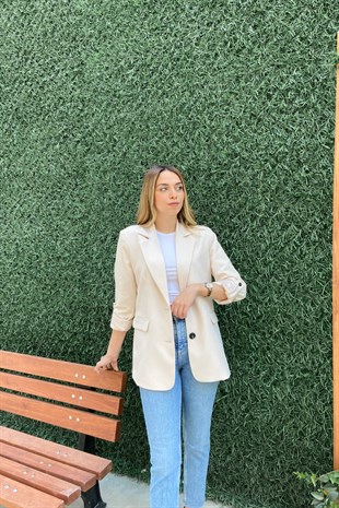 Ekru Blazer Ceket