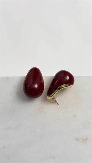 Çelik Bordo Küpe