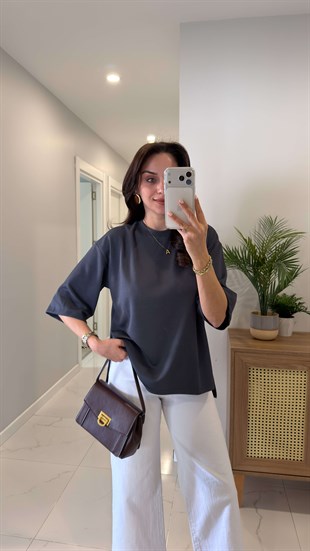 Chesica Antrasit Modal Basic Tişört