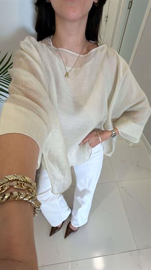 Chessa Taş Uçuşan Pelerin Bluz