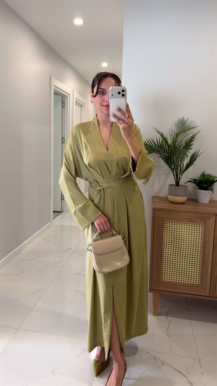 Chisra Haki Kimono Saten Elbise