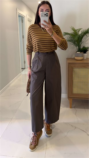 Cioste Vizon Beli Lastikli Pantolon