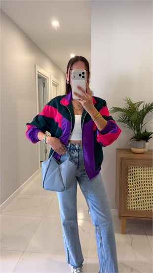 Çok Renkli 80s Vintage Astarlı Premium Ceket