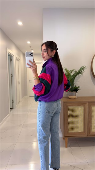 Çok Renkli 80s Vintage Astarlı Premium Ceket