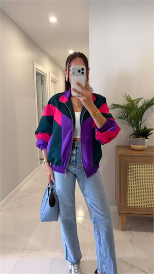 Çok Renkli 80s Vintage Astarlı Premium Ceket